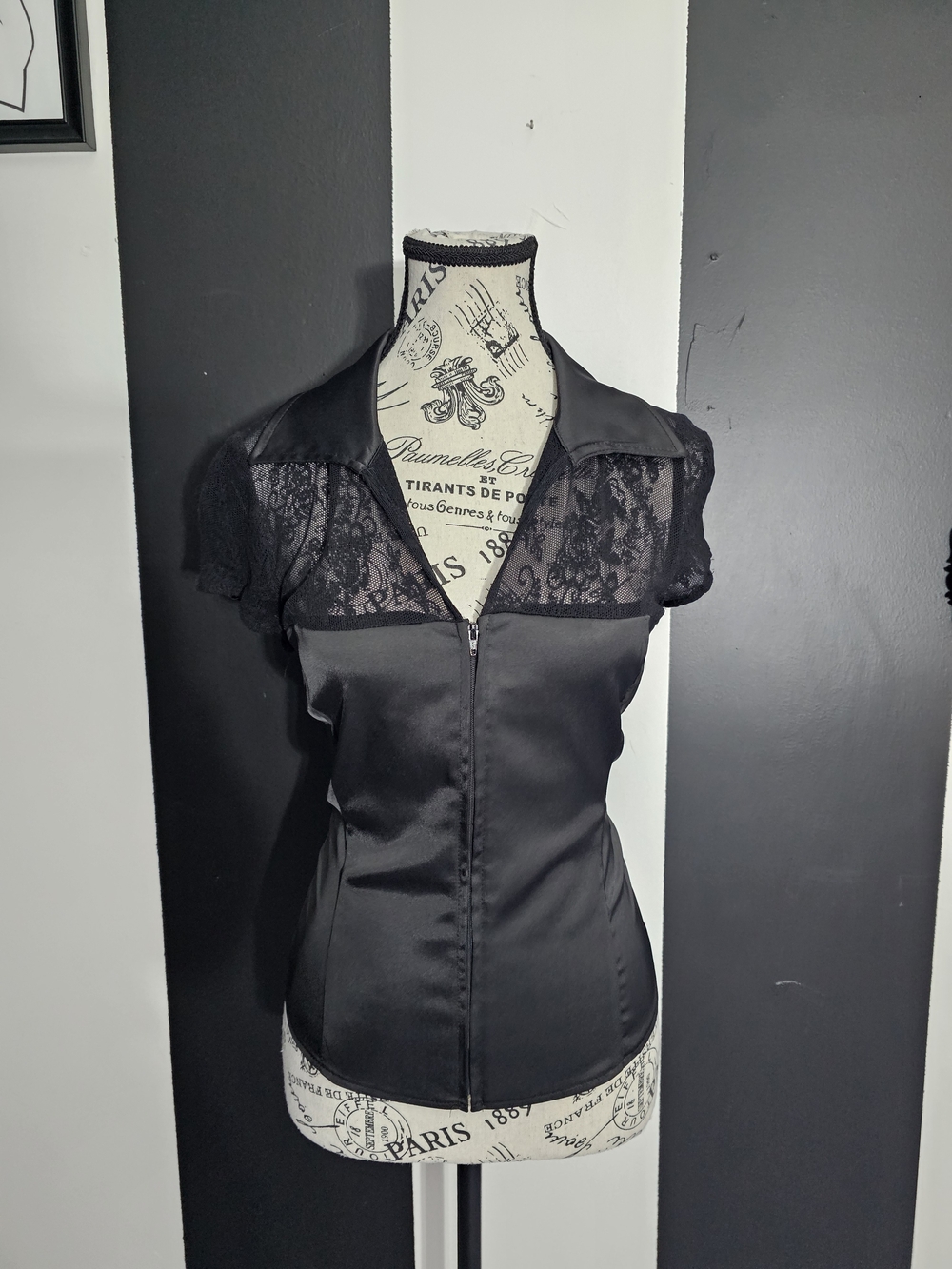 Valia Corset Black Satin Top